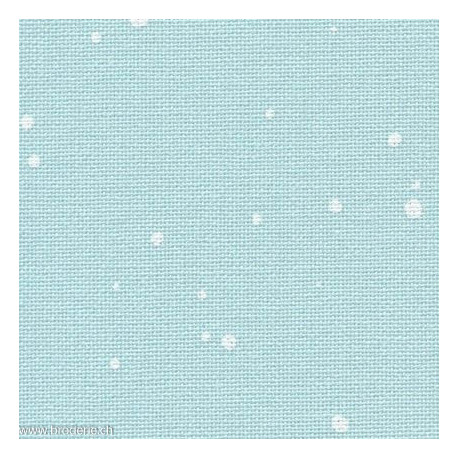 Zweigart, Etamine Murano 12,6 fils/cm splash turquoises, taches blanches (3984-5429)