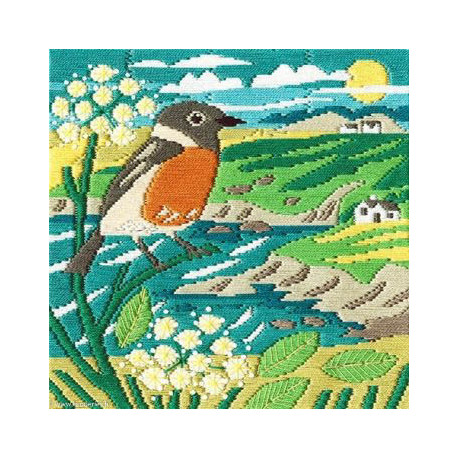 Bothy Thread, kit Long Stitch - Stonechat (BOSSMJ3)