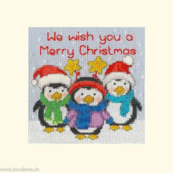 Bothy Threads, kit carte de voeux - Penguin Pals (BOXMAS69)