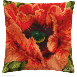 Pako, kit coussin au point de croix Coquelicot (PA003.207)