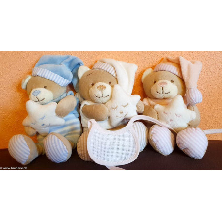 La Chiocciolina, doudou ourson et étoile, beige (PU9E)