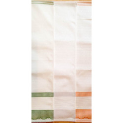 Dohler, linge de cuisine damassé bordure orange (DOHO)