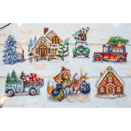 LetiStitch, kit Christmas Toys ornements 7 pièces (SLETIL8051)