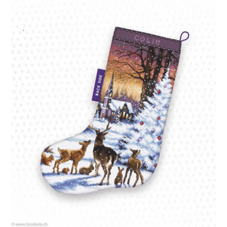 LetiStitch, kit Christmas Wood stocking (SLETI948)