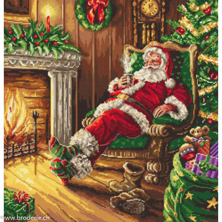 LetiStitch, kit Santa's rest by the chimney (SLETIL8052)