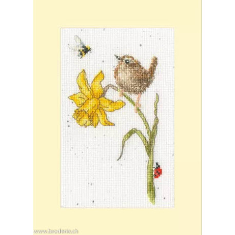 Bothy Threads, kit carte de voeux The Birds And The Bees (BOXGC43)