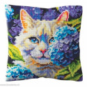 Collection d'Art, kit coussin Cat in hydrangeas (CADE5501)