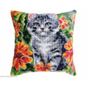 Collection d'Art, kit coussin Chat tigré gris (CADE5479)