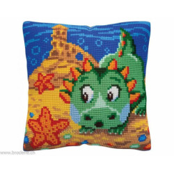 Collection d'Art, kit coussin Dragon vert et étoile de mer (CADE5493)