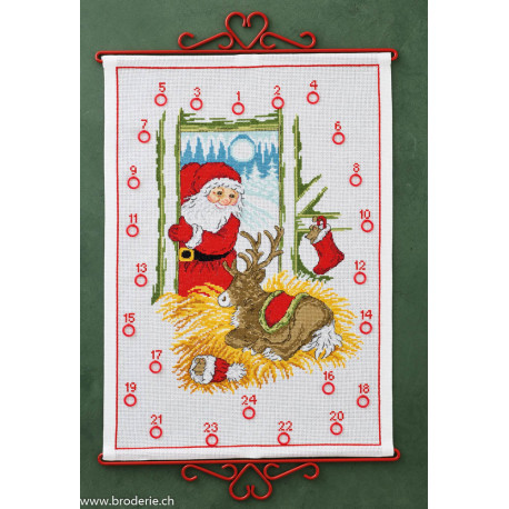 Permin, kit calendrier de l'Avent Reindeer and Santa Claus (PE34-4211)