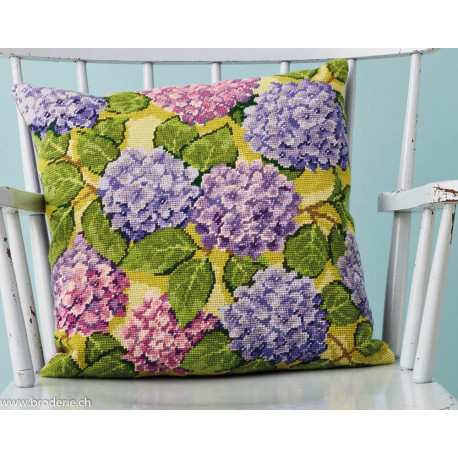 Permin, kit coussin Hortensias (PE83-3376)