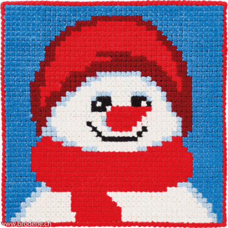 Permin, kit enfant canevas peint big snowman (PE9390)