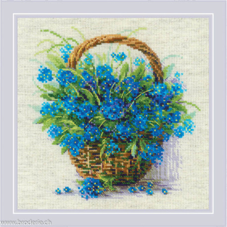 Riolis, kit Forget Me Nots in a Basket (RI2170)