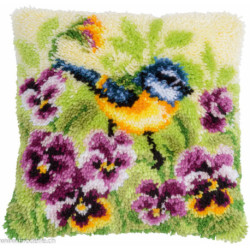 Vervaco, kit coussin mésange bleue et pensées (PN0190867)