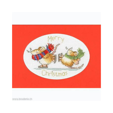 Bothy Threads, kit carte de voeux Mice on Ice (BOXMAS63)