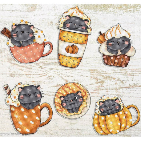 LetiStitch, kit Pumpkin Cup Kitties (SLETIL8092)