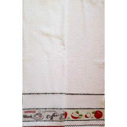 Ricami, Linge éponge blanc avec bordure Café (CU00385CA)