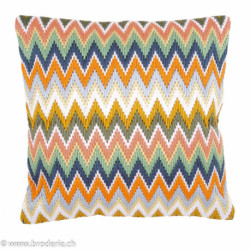 Vervaco, kit coussin multicolore pastel - géométrie (PN0147946)