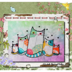 Isabelle Vautier, grille Chat sent le printemps (TARLA08)