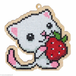 Wizardi, kit diamant suspense Kitten with Strawberry (WIWW125)