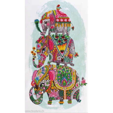 Abris Art, kit perles Three elephants for happiness (AAB-605)