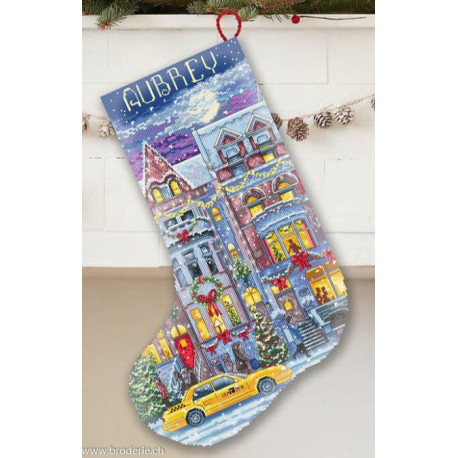 LetiStitch, kit Winter Townhouse Stocking (SLETIL8085)