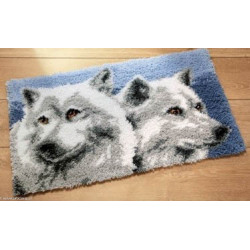 Vervaco, kit tapis au point noué Têtes de loups (PN0014303)