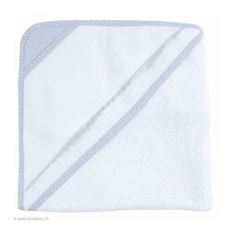 DMC, Sortie de bain éponge tissu gris points blanc (DMC-RS2667G)