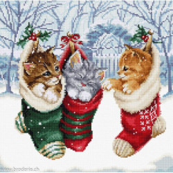 LetiStitch, kit Snowy Kitties" 24x24cm SLETIL8087 (SLETIL8087)