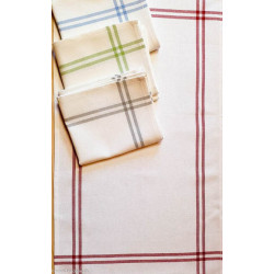 Graziano, Linge de cuisine ISA blanc lignes taupes (ISAT)