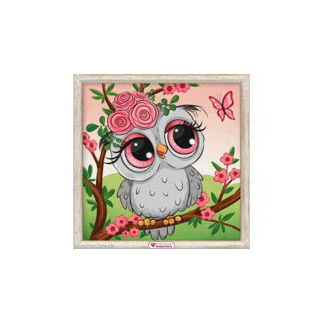 Artibalta, kit diamant Owl in flowers (AM-1945)