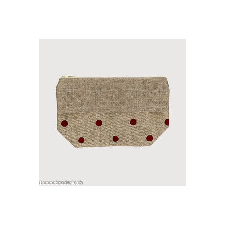 Bonheur des Dames, trousse impression pois bordeaux (BDTLP10)