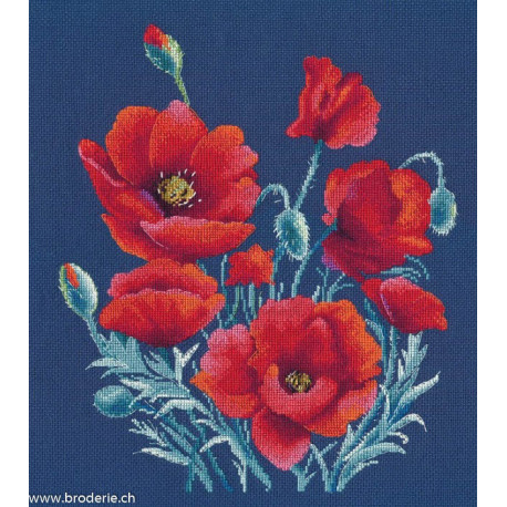 Oven, kit Poppies on blue (OV1598)