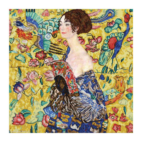 Diamond Dotz, kit diamant niveau 3 Lady with Fan (Klimt) (DD13028)