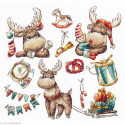 Andriana, kit Sampler. Festive moose (SANS-63)