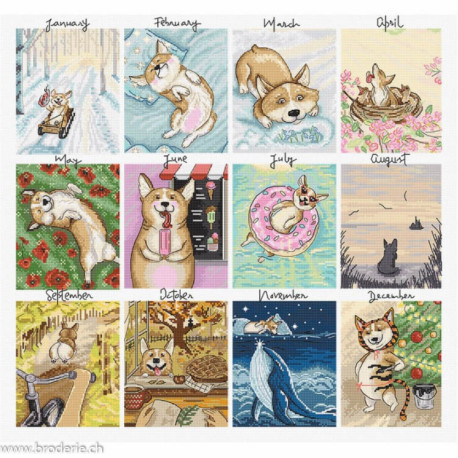 LetiStitch, kit Doggy Calendar (SLETIL8086)