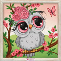 Artibalta, kit diamant Owl in flowers (AM-1945)