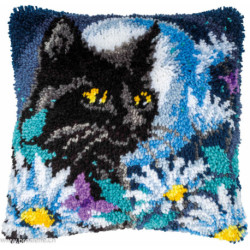 Vervaco, kit coussin au point noué Chat dans la nuit (PN0202250)